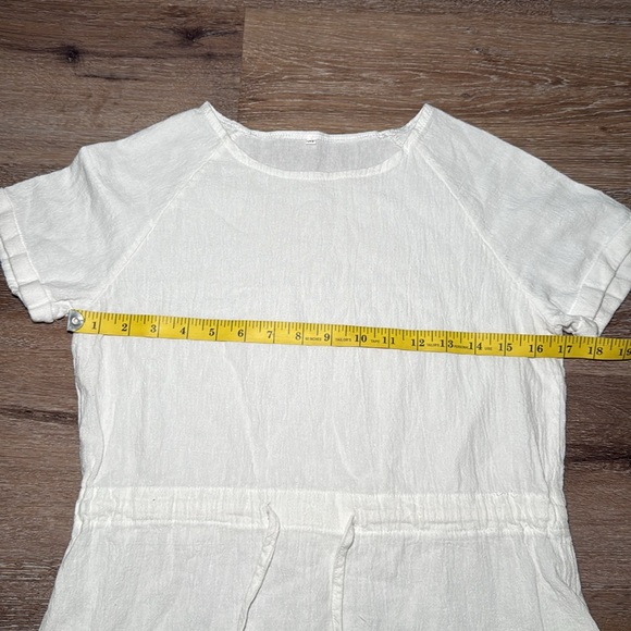 Women's Drawstring Waist Mini Dress Pockets Short Sleeves Round Neck‎ Medium - Picture 6 of 8